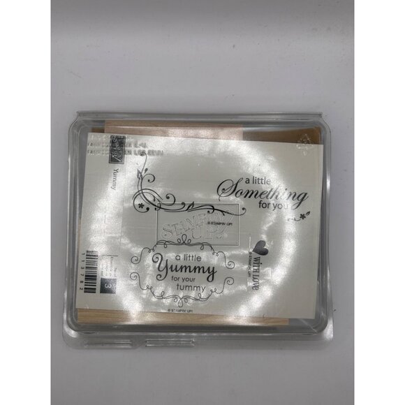 Stampin Up! Yummy Stamp Set Of 3 Rubber Wood Mount Craft Stamps DIY Scrapbooking - Picture 2 of 5